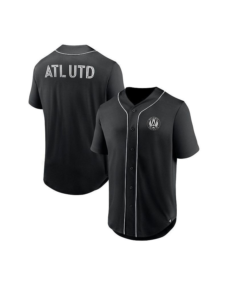 Men's Branded Black Atlanta United FC Third Period Fashion Baseball Button-Up Jersey $30.10 Jersey