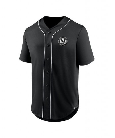 Men's Branded Black Atlanta United FC Third Period Fashion Baseball Button-Up Jersey $30.10 Jersey