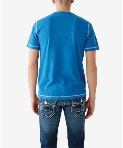 Men's Short Sleeves Flatlock Arch T-shirt Blue $27.01 T-Shirts