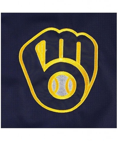 Men's Navy and Gold Milwaukee Brewers Fair Catch Half-Zip Hoodie $38.50 Sweatshirt