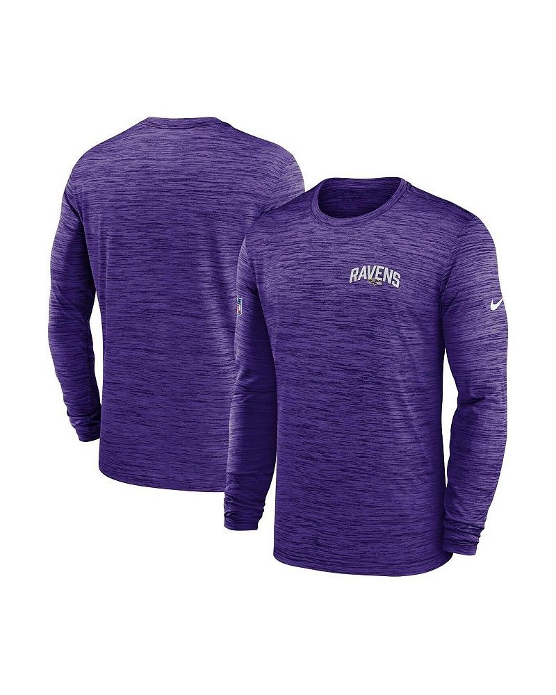 Men's Purple Baltimore Ravens Velocity Athletic Stack Performance Long Sleeve T-shirt $23.65 T-Shirts