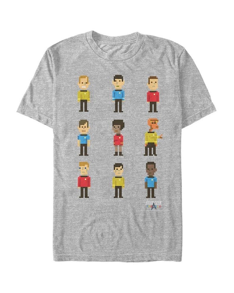 Star Trek Men's The Original Series Pixelated Starfleet Crew Short Sleeve T-Shirt Gray $14.70 T-Shirts