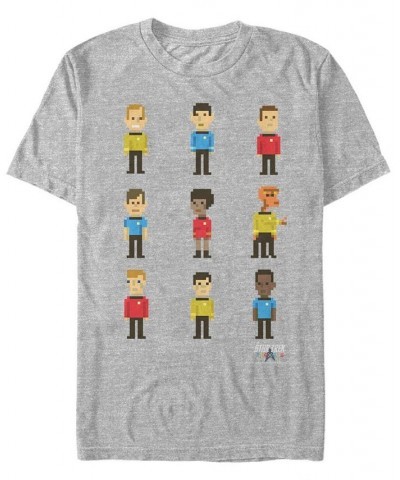 Star Trek Men's The Original Series Pixelated Starfleet Crew Short Sleeve T-Shirt Gray $14.70 T-Shirts