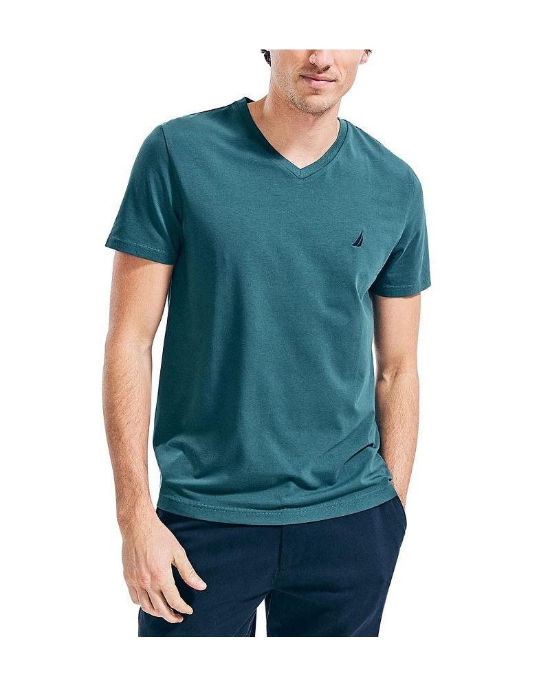 Men's J-Class Logo Classic-Fit Cotton V-Neck T-Shirt Deep Atlantic $18.21 T-Shirts