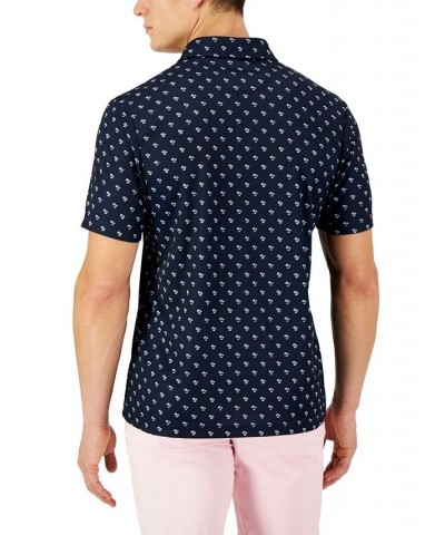 Men's Sunset Palm Tech Polo Blue $16.69 Polo Shirts