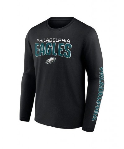 Men's Branded Black Philadelphia Eagles Big and Tall Wordmark Go the Distance Long Sleeve T-shirt $28.04 T-Shirts