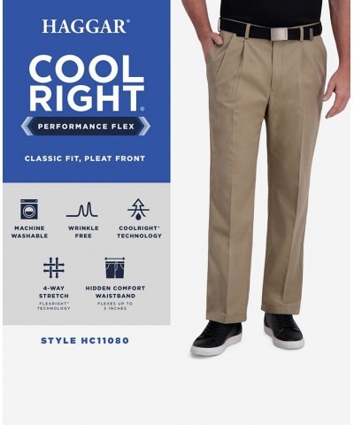 Cool Right Performance Flex Classic Fit Pleat Front Pant Brown Heather $28.04 Pants