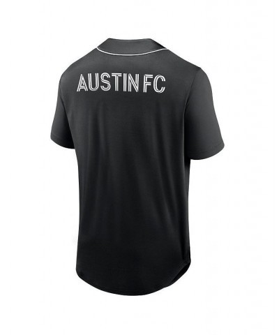 Men's Branded Black Austin FC Third Period Fashion Baseball Button-Up Jersey $30.80 Jersey