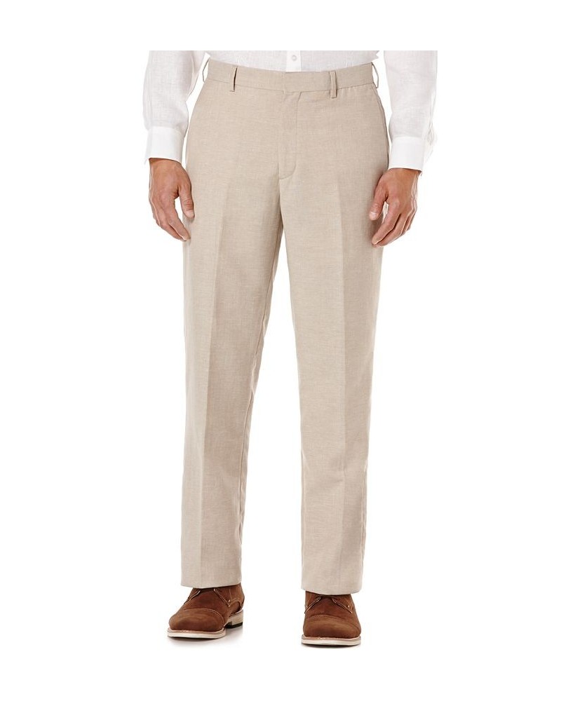 Flat Front Easy Care Linen Pants Tan/Beige $23.92 Pants