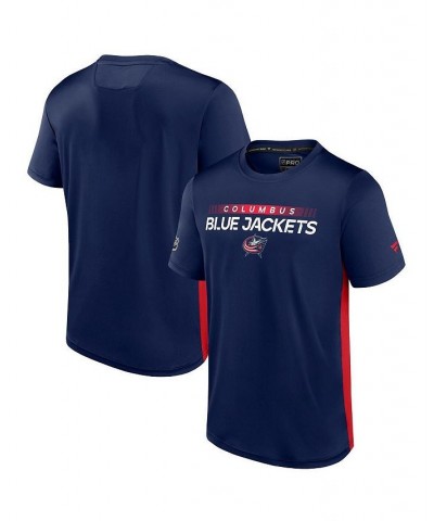 Men's Branded Navy, Red Columbus Blue Jackets Authentic Pro Rink Tech T-Shirt $22.55 T-Shirts