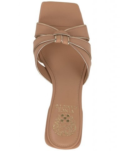 Selaries Block-Heel Slide Sandals Tan/Beige $51.23 Shoes