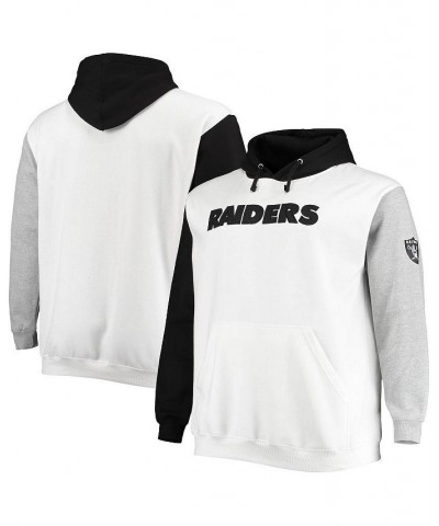 Men's Black, White Las Vegas Raiders Big and Tall Pullover Hoodie $30.80 Sweatshirt