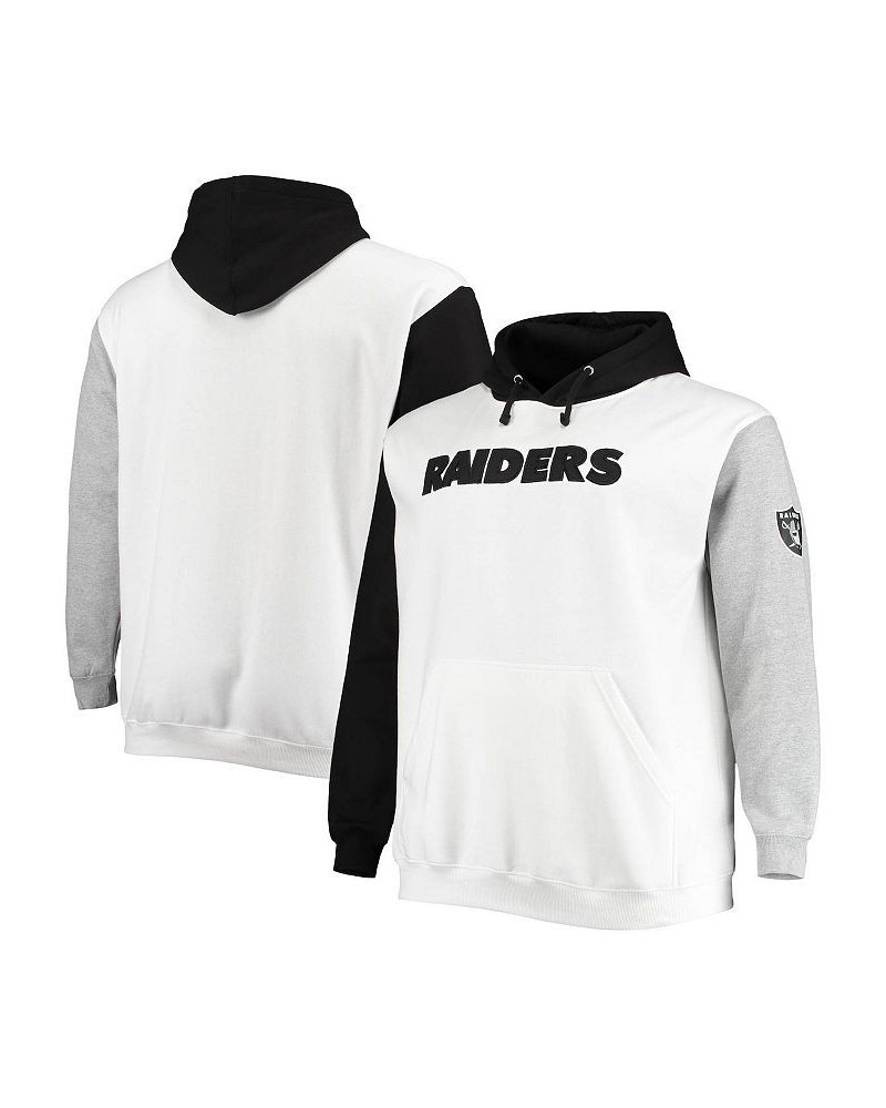 Men's Black, White Las Vegas Raiders Big and Tall Pullover Hoodie $30.80 Sweatshirt