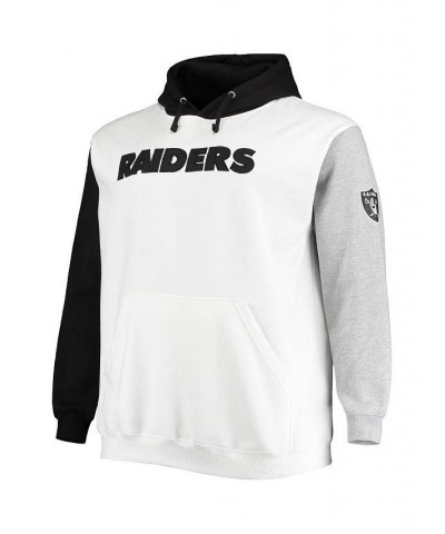 Men's Black, White Las Vegas Raiders Big and Tall Pullover Hoodie $30.80 Sweatshirt