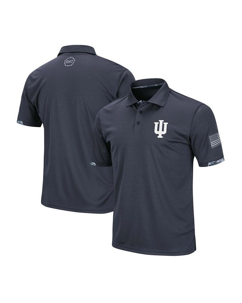 Men's Charcoal Indiana Hoosiers OHT Military-Inspired Appreciation Digital Camo Polo Shirt $30.79 Polo Shirts