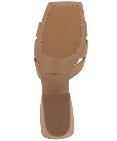 Selaries Block-Heel Slide Sandals Tan/Beige $51.23 Shoes