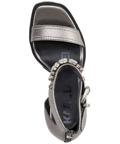 Women's Malinda Embellished Ankle-Strap Dress Sandals Silver $74.73 Shoes