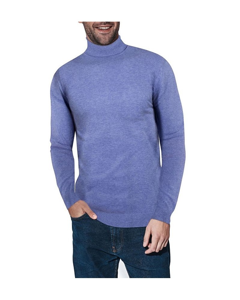 Men's Turtleneck Pull Over Sweater Heather Blue $22.00 Sweaters