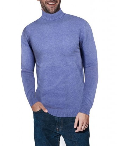 Men's Turtleneck Pull Over Sweater Heather Blue $22.00 Sweaters