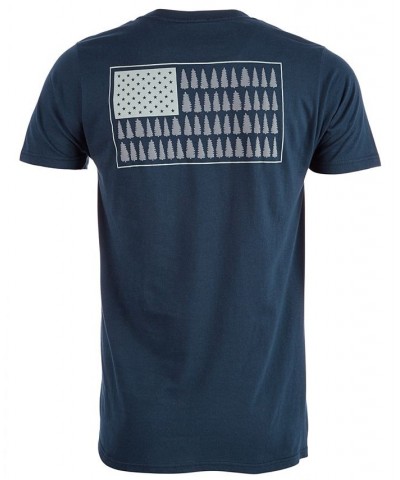 Men's Tree Graphic T-Shirt Blue $14.24 T-Shirts