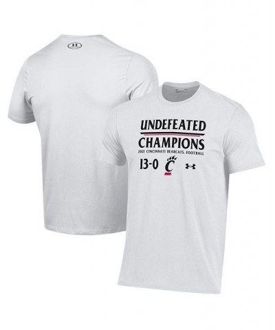 Men's White Cincinnati Bearcats 2021 AAC Football Conference Champions Undefeated T-shirt $18.86 T-Shirts