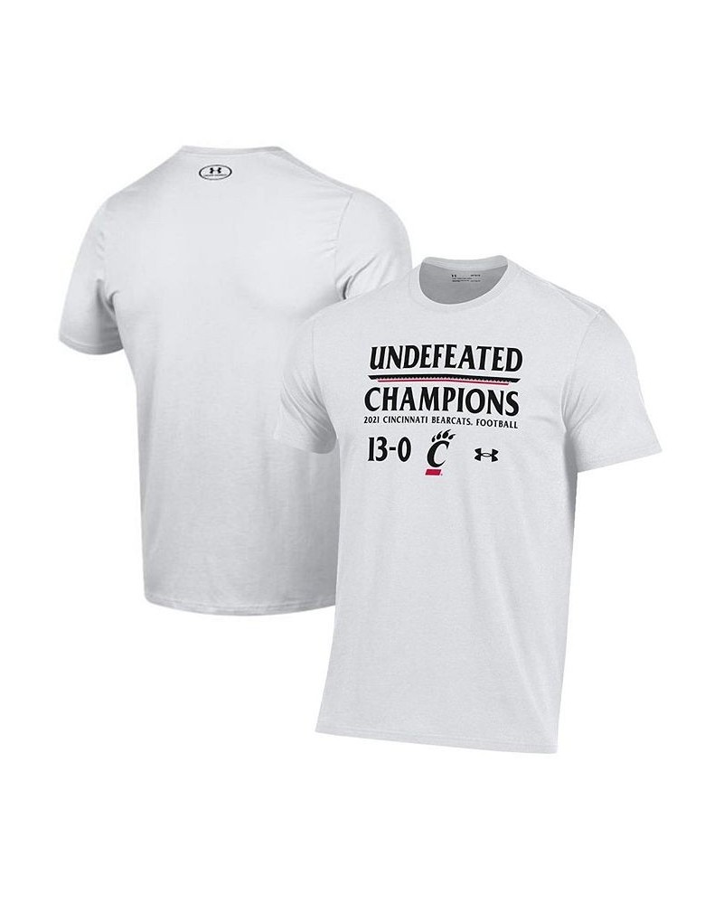 Men's White Cincinnati Bearcats 2021 AAC Football Conference Champions Undefeated T-shirt $18.86 T-Shirts