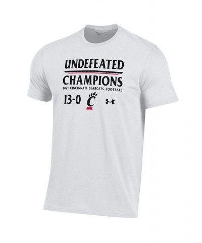 Men's White Cincinnati Bearcats 2021 AAC Football Conference Champions Undefeated T-shirt $18.86 T-Shirts