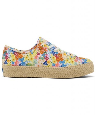 Women's x Rifle Paper Co Triple Kick Jute Margaux Platform Casual Sneakers Multi $48.30 Shoes