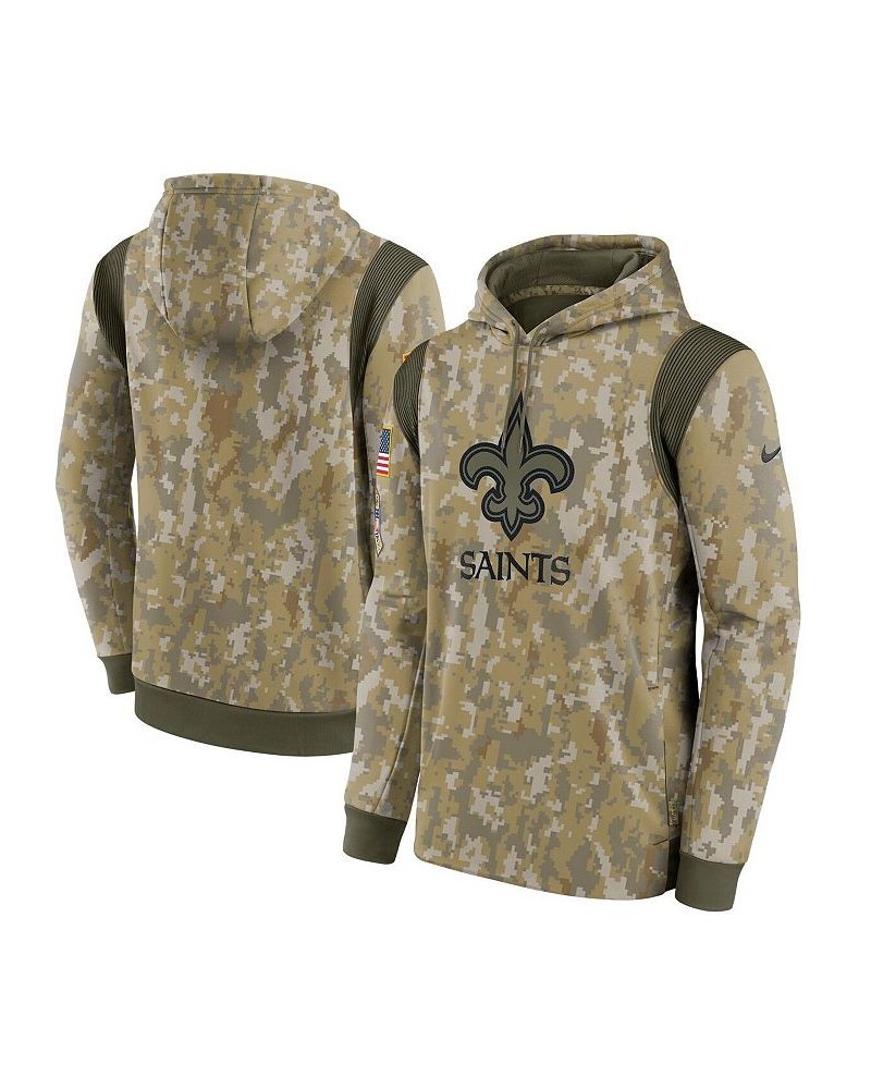 Men's Camo New Orleans Saints 2021 Salute To Service Therma Performance Pullover Hoodie $35.70 Sweatshirt