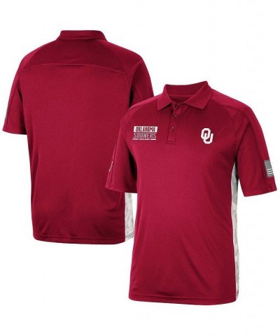 Men's Crimson Oklahoma Sooners OHT Military-Inspired Appreciation Snow Camo Polo Shirt $30.00 Polo Shirts