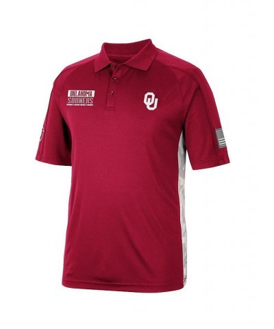 Men's Crimson Oklahoma Sooners OHT Military-Inspired Appreciation Snow Camo Polo Shirt $30.00 Polo Shirts