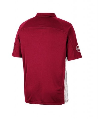 Men's Crimson Oklahoma Sooners OHT Military-Inspired Appreciation Snow Camo Polo Shirt $30.00 Polo Shirts