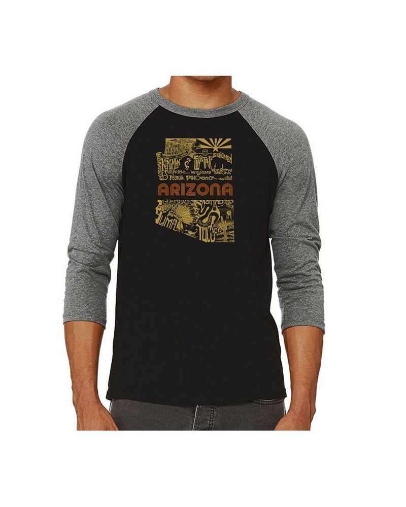 Az Pics Men's Raglan Word Art T-shirt Gray $22.50 T-Shirts