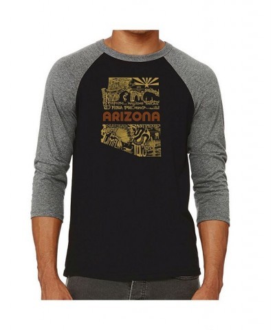 Az Pics Men's Raglan Word Art T-shirt Gray $22.50 T-Shirts