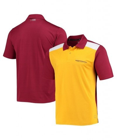 Men's Gold and Burgundy Washington Football Team Challenge Color Block Performance Polo $31.20 Polo Shirts