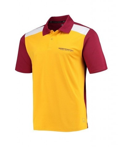 Men's Gold and Burgundy Washington Football Team Challenge Color Block Performance Polo $31.20 Polo Shirts