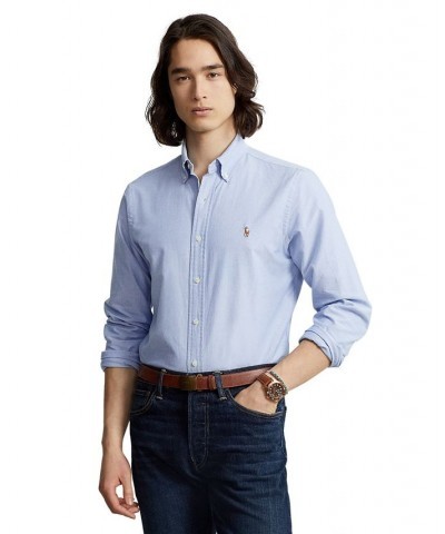 Men's Classic Fit Long Sleeve Oxford Shirt Blue $51.30 Shirts