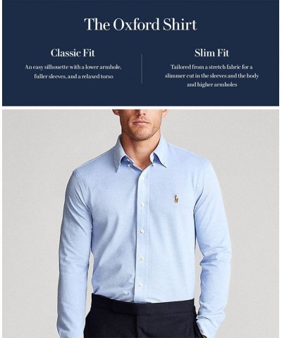 Men's Classic Fit Long Sleeve Oxford Shirt Blue $51.30 Shirts