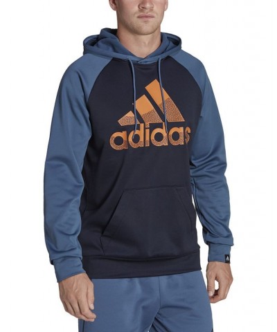 Men's Game and Go Big Logo Raglan Fleece Hoodie Blue $18.86 Sweatshirt