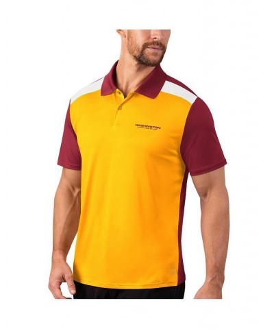 Men's Gold and Burgundy Washington Football Team Challenge Color Block Performance Polo $31.20 Polo Shirts