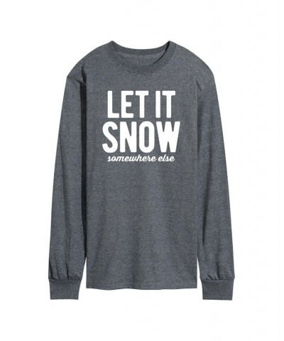 Men's Let it Snow Long Sleeve T-shirt Gray $24.93 T-Shirts