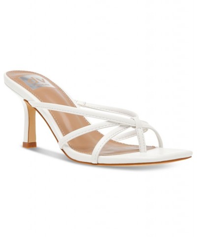 Women's Zini Strappy Kitten-Heel Dress Sandals White $33.81 Shoes