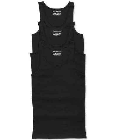 Men's Three-Pack Cotton Classics Tank Top Shirts Black $14.35 Undershirt