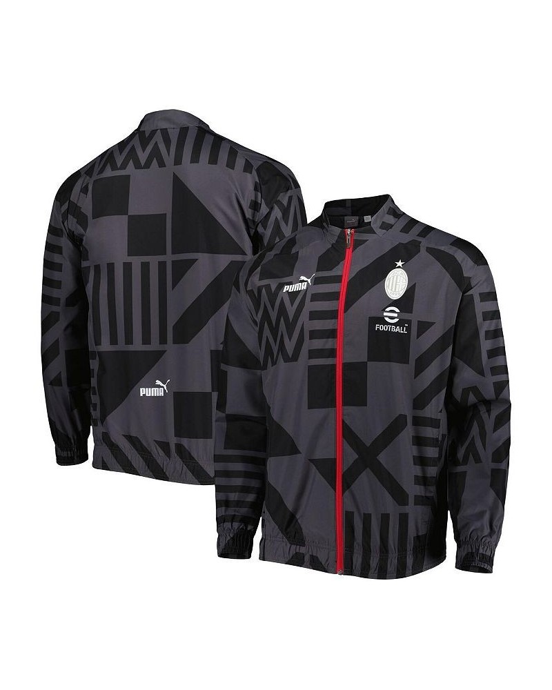 Men's Black AC Milan Pre-Match Raglan Full-Zip Training Jacket $50.00 Jackets