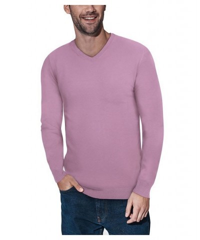 Men's Basic V-Neck Pullover Midweight Sweater Dusty Rose Pink $21.15 Sweaters