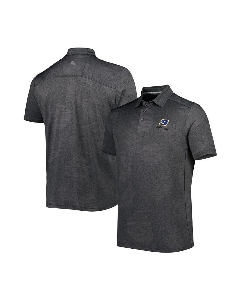 Men's Charcoal Chase Elliott Palm Coast Delray Frond IslandZone Polo Shirt $31.80 Polo Shirts