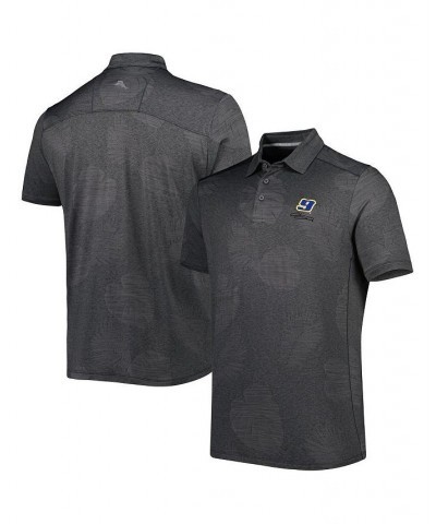 Men's Charcoal Chase Elliott Palm Coast Delray Frond IslandZone Polo Shirt $31.80 Polo Shirts