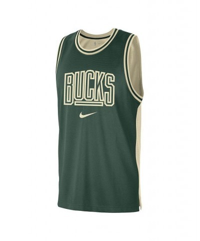 Men's Hunter Green, Cream Milwaukee Bucks Courtside Versus Force Split DNA Performance Mesh Tank Top $25.97 T-Shirts