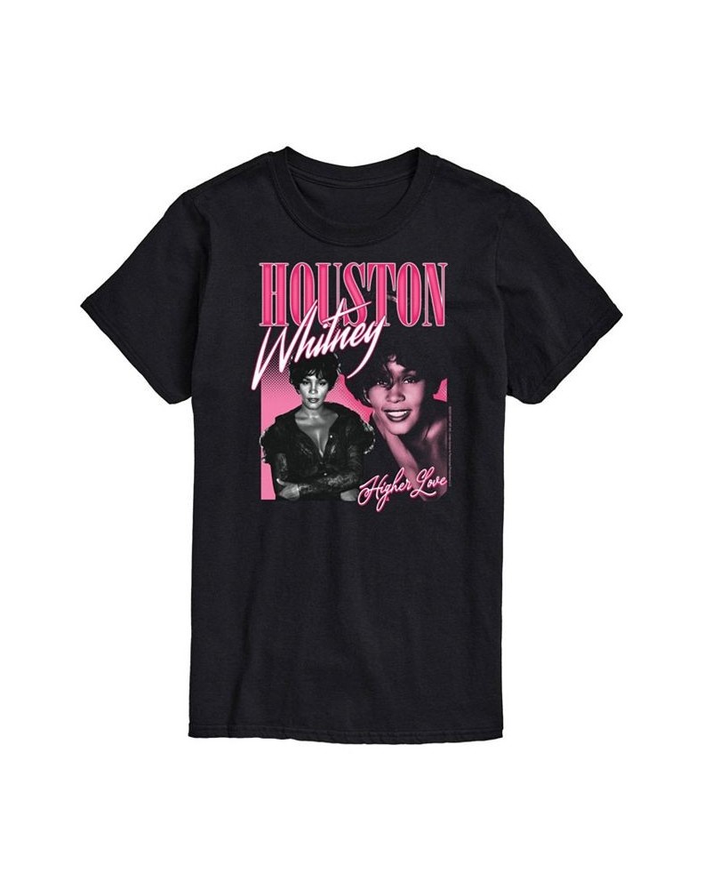 Men's Whitney Houston Short Sleeve T-shirt Black $19.38 T-Shirts