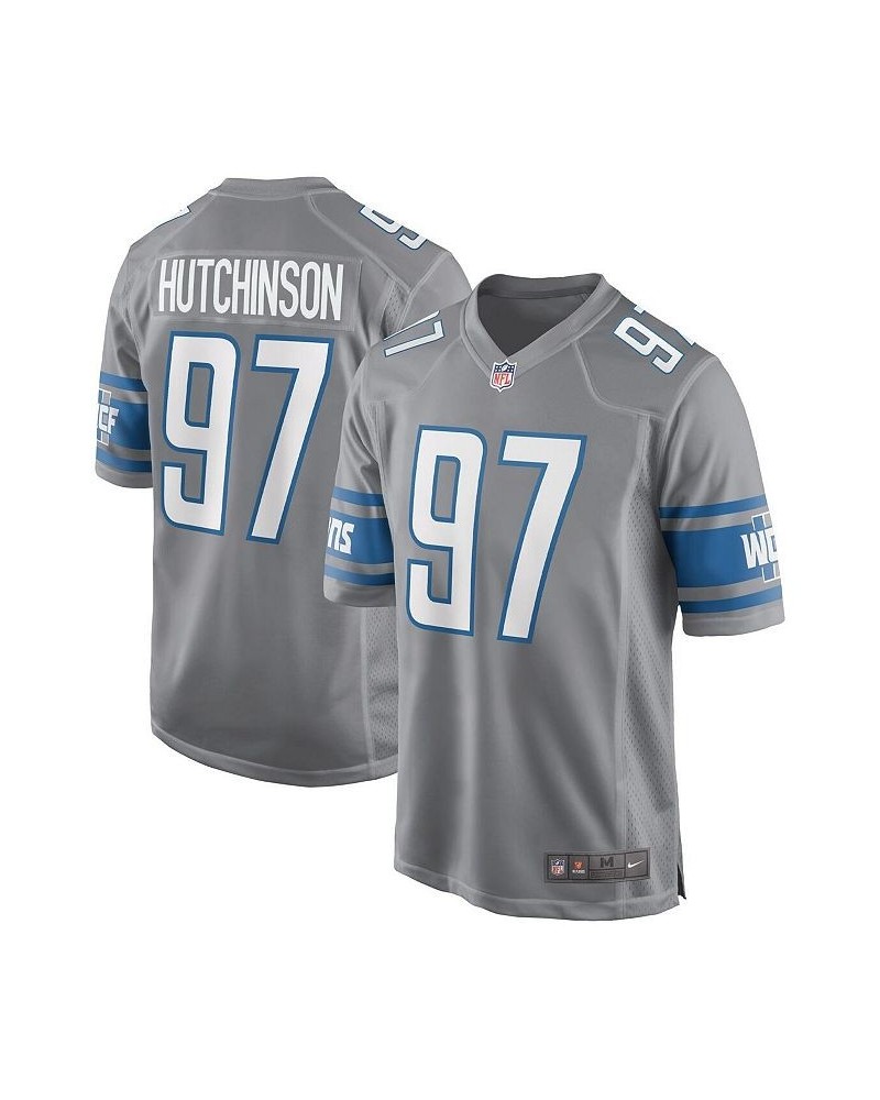 Men's Aidan Hutchinson Silver Detroit Lions Game Jersey $57.40 Jersey